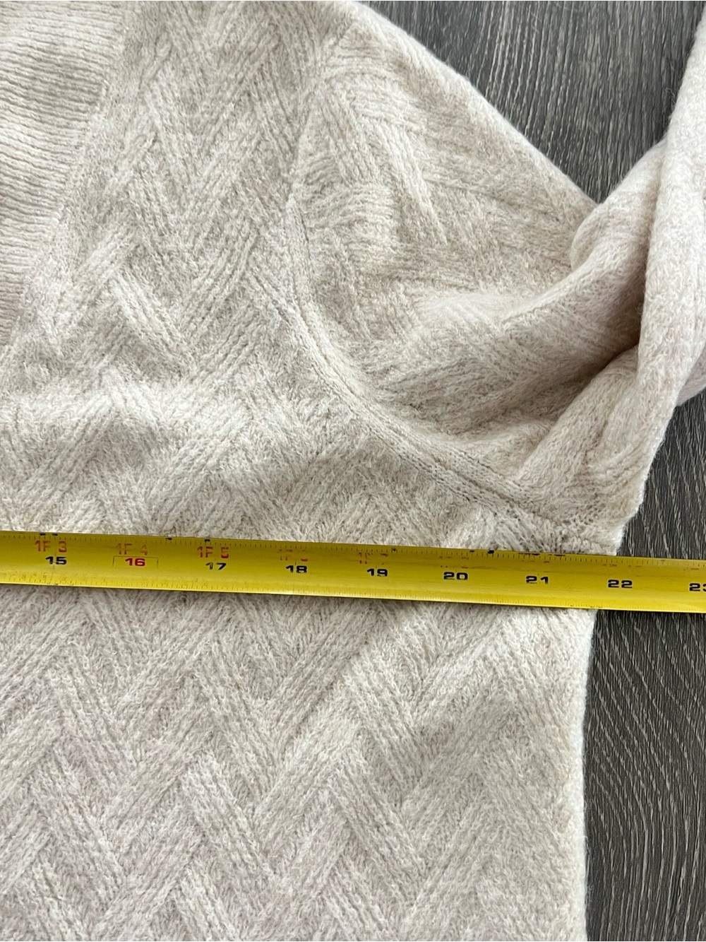 Chicos V Neck Chevron Women’s Knit Sweater Tunic Cream Sz 2~ L Career Casual - Picture 8 of 8